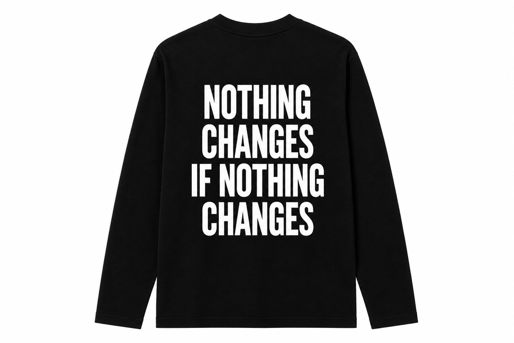 BELIEVE. Nothing Changes If Nothing Changes Long Sleeve – Black / White