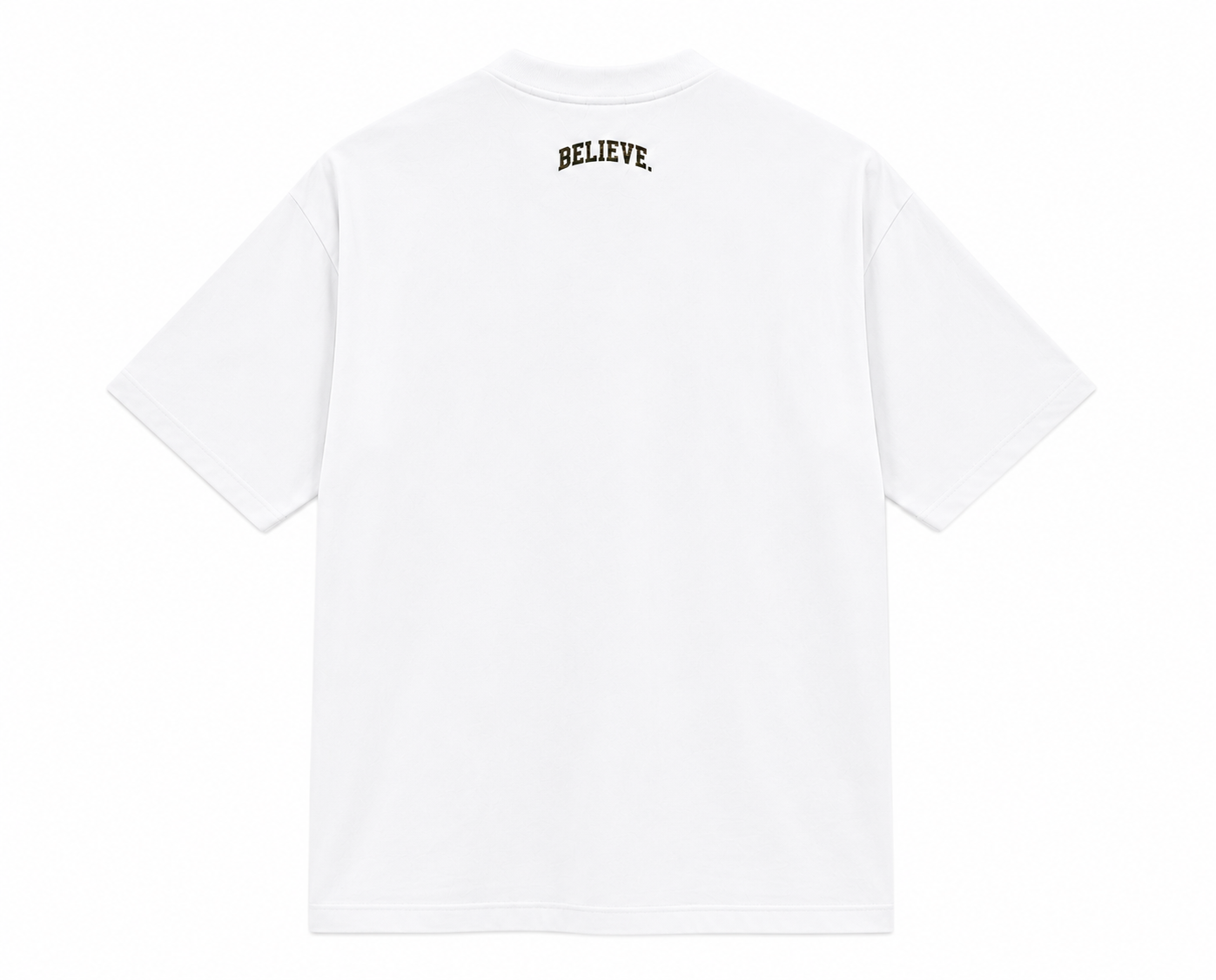 BELIEVE. Varsity Tee – White / Camo