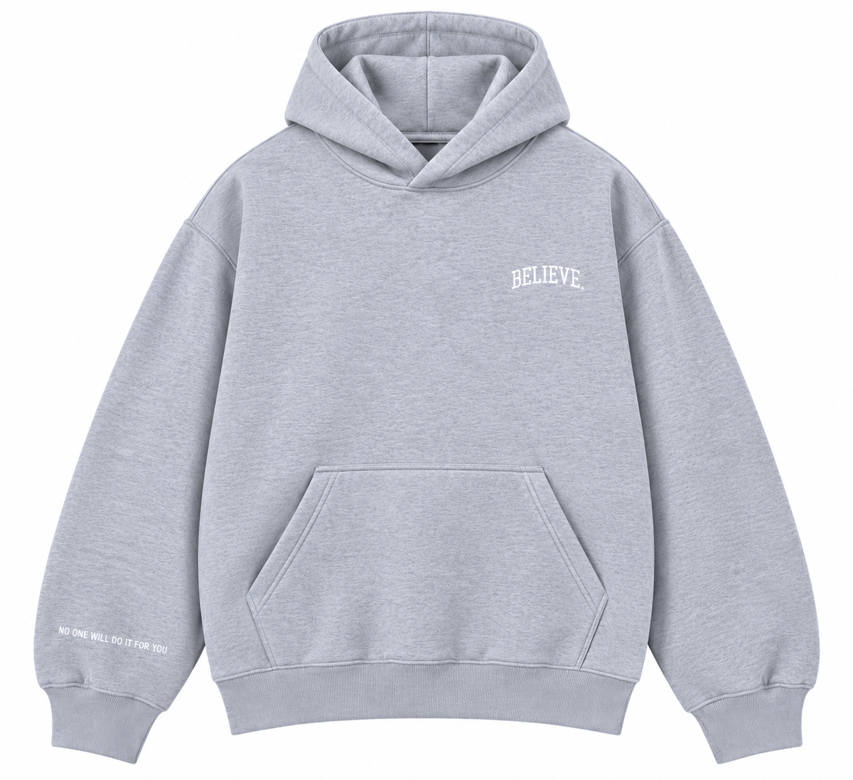 BELIEVE. Light Grey Signature Hoodie