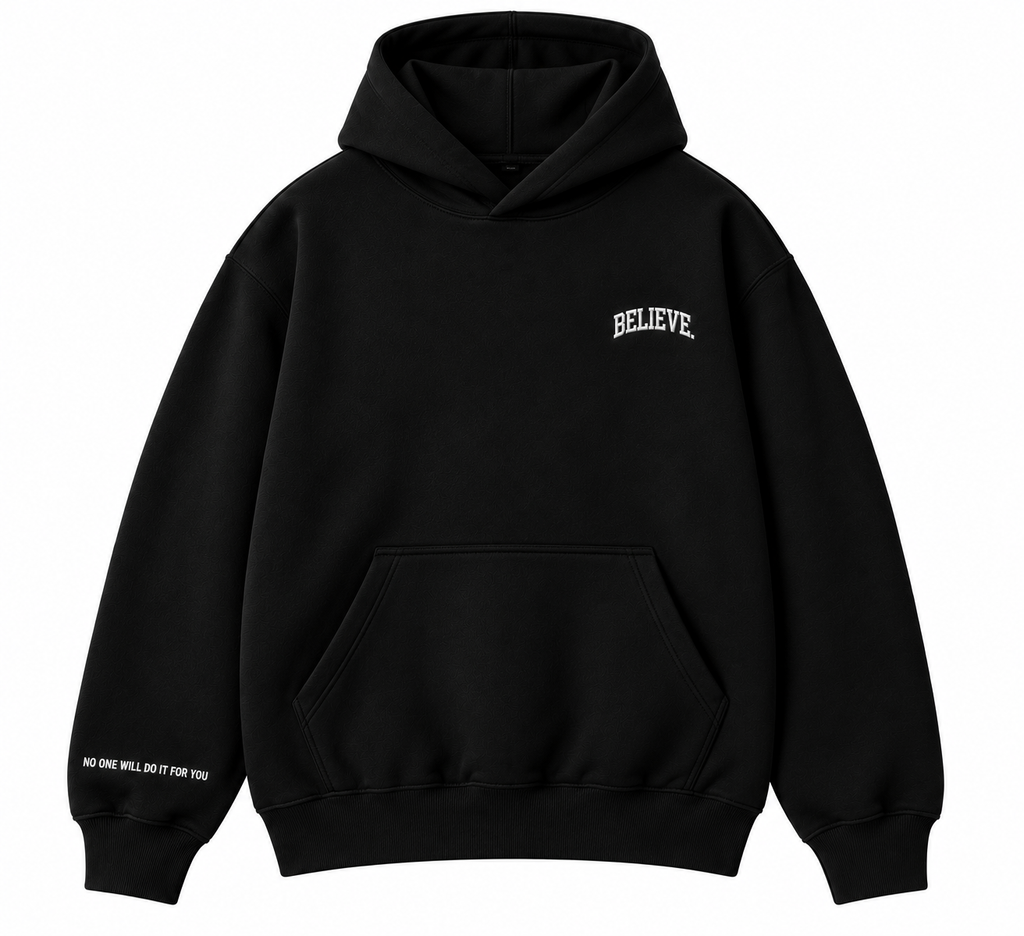 BELIEVE. Black Signature Hoodie