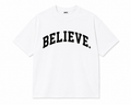 BELIEVE. Varsity Tee – White / Black