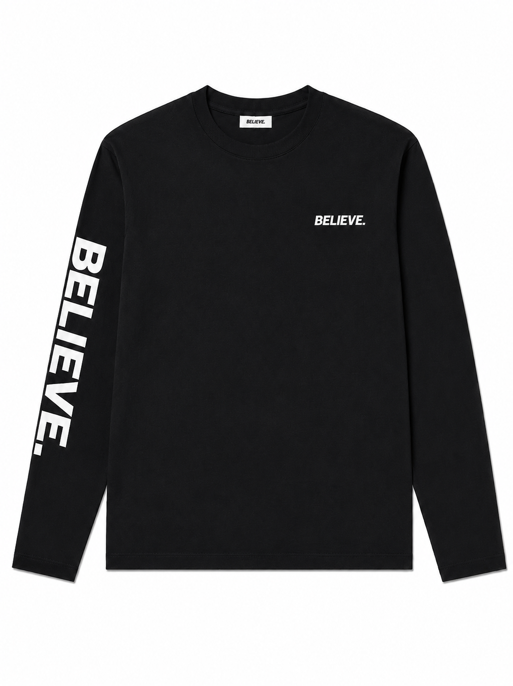 BELIEVE. Essential Long Sleeve – Black / White
