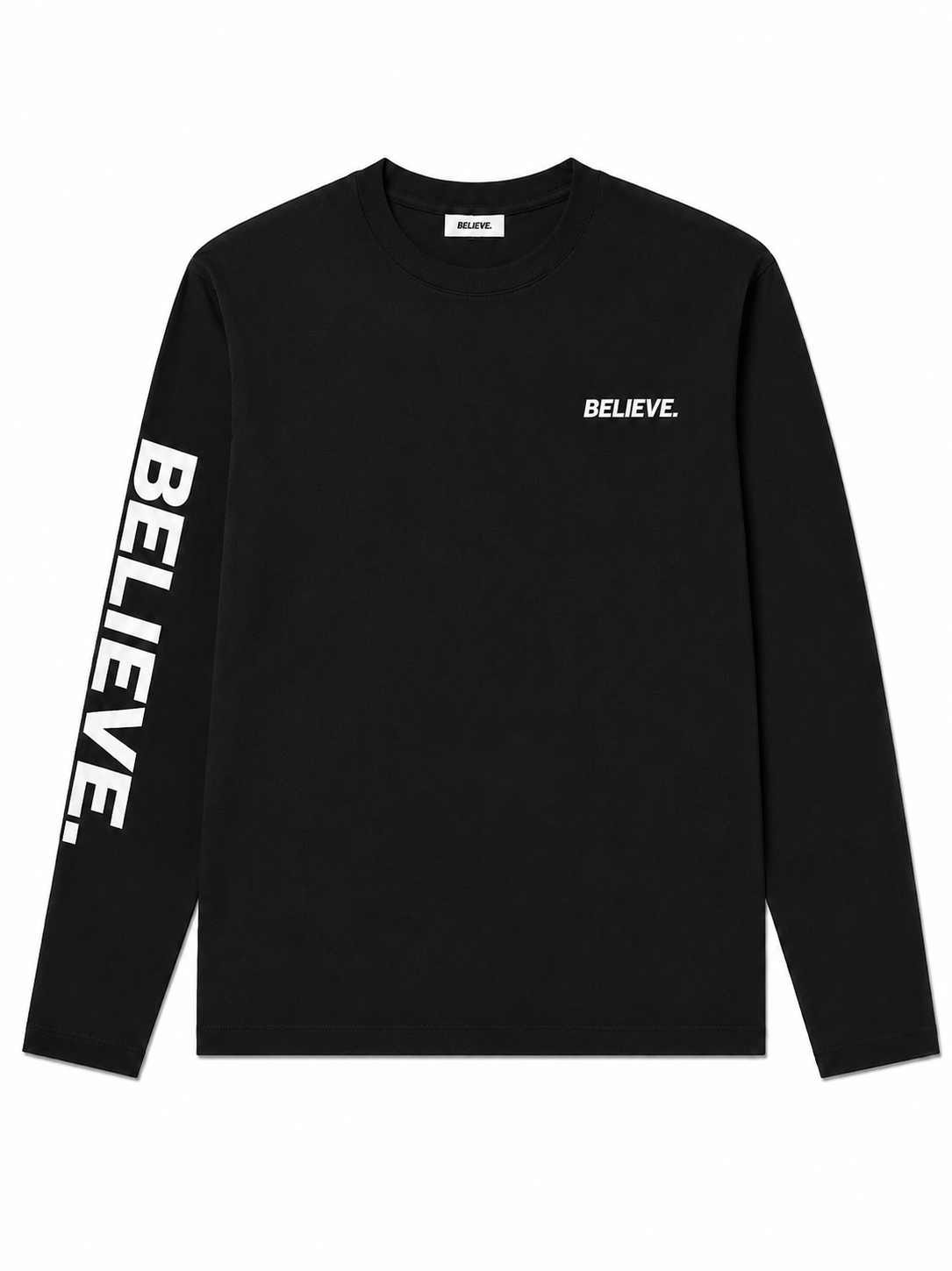 BELIEVE. Essential Long Sleeve – Black / White