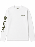 BELIEVE. Essential Long Sleeve – White / Olive